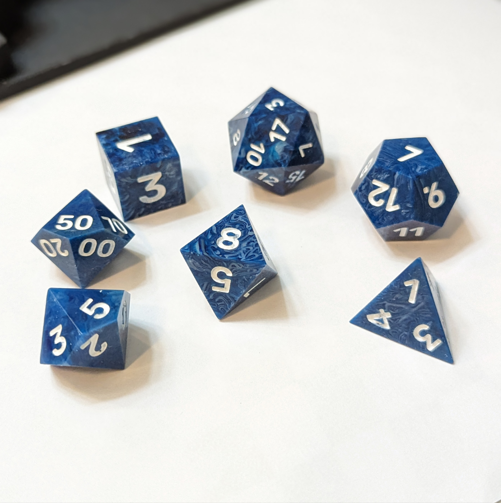 Blue Dirty Pour Dice Set